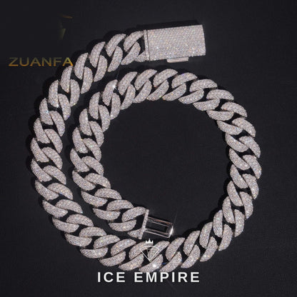 Iced Out Rose Gold Plated Moissanite Cuban Chain