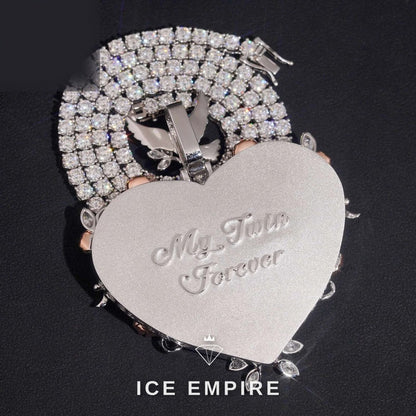Iced Out Heart 925 Silver Moissanite Pendant