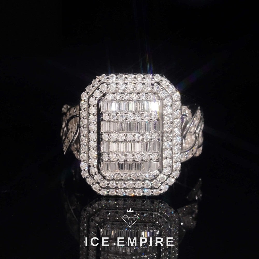 Iced Out 925 Silver Moissanite Ring