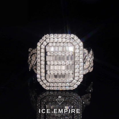 Iced Out 925 Silver Moissanite Ring