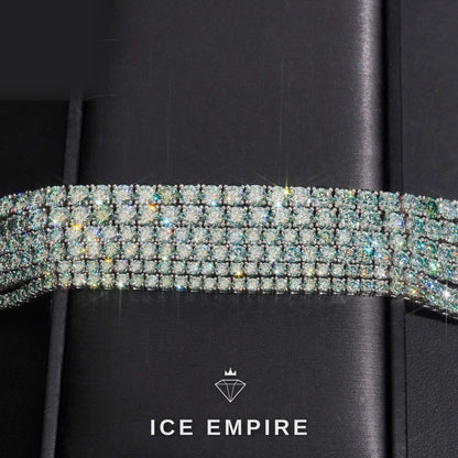 Iced Out 925 Silver Moissanite Tennis Chain