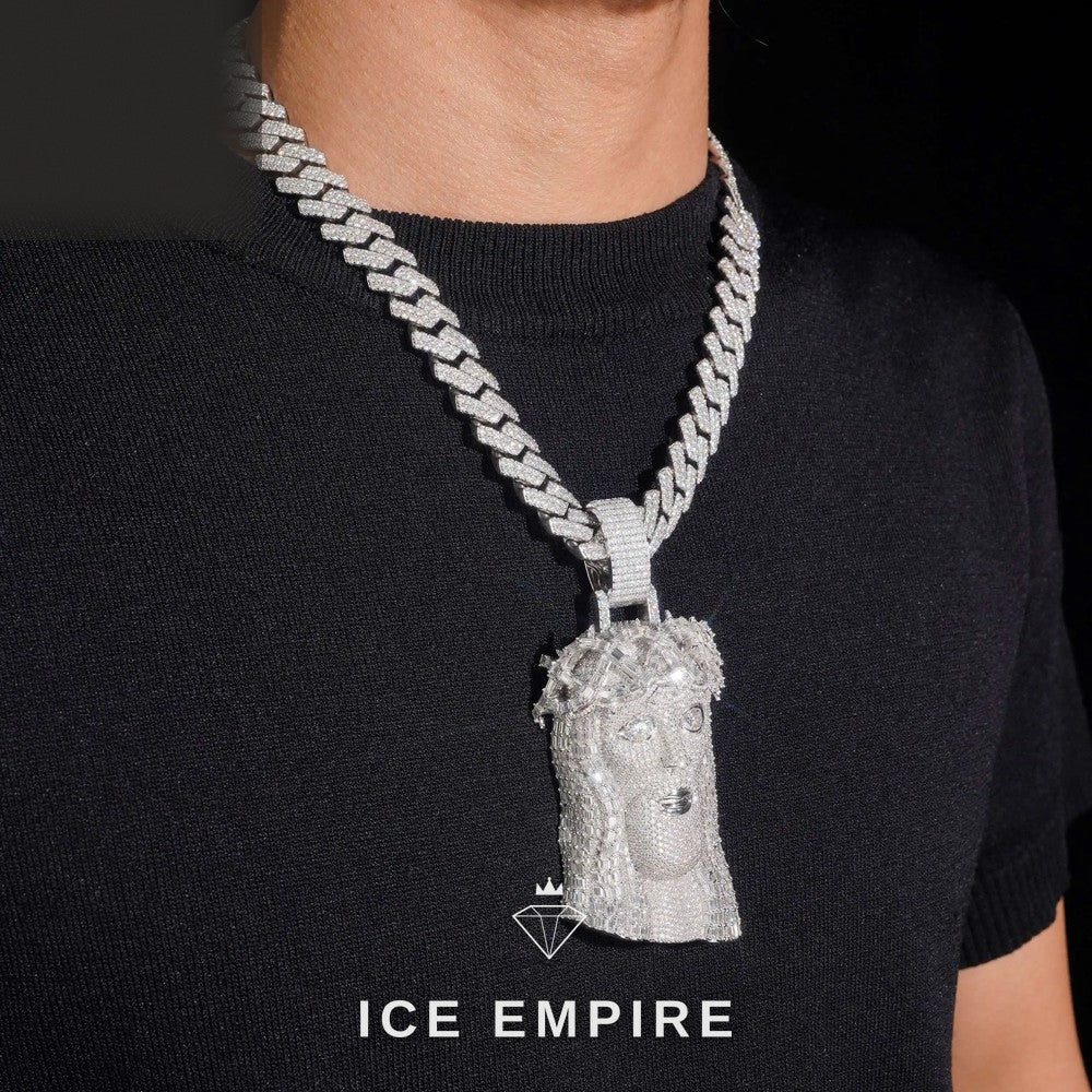 Iced Out Baguette 925 Silver Moissanite Pendant