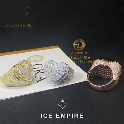 Iced Out Baguette 925 Silver Moissanite Ring