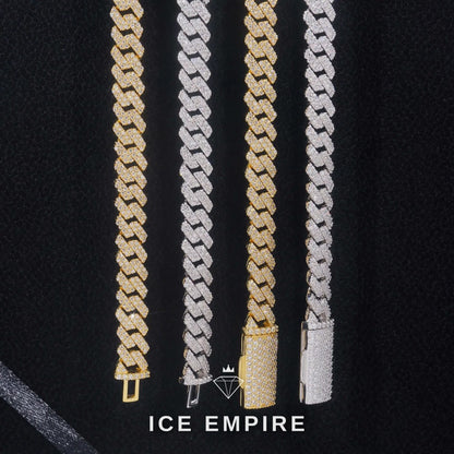 Iced Out Rose Gold Plated Moissanite Cuban Chain