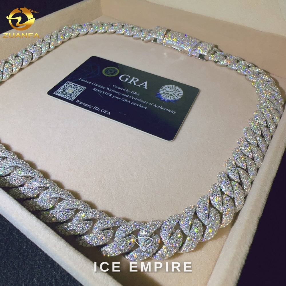 Iced Out Rose Gold Plated Moissanite Cuban Chain