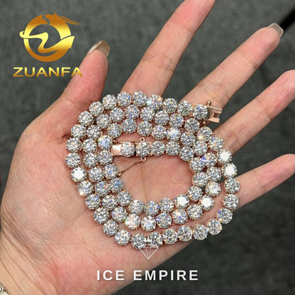 Iced Out 10K Gold Moissanite Tennis Chain