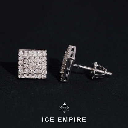 Iced Out Cluster 925 Silver Moissanite Stud Earrings