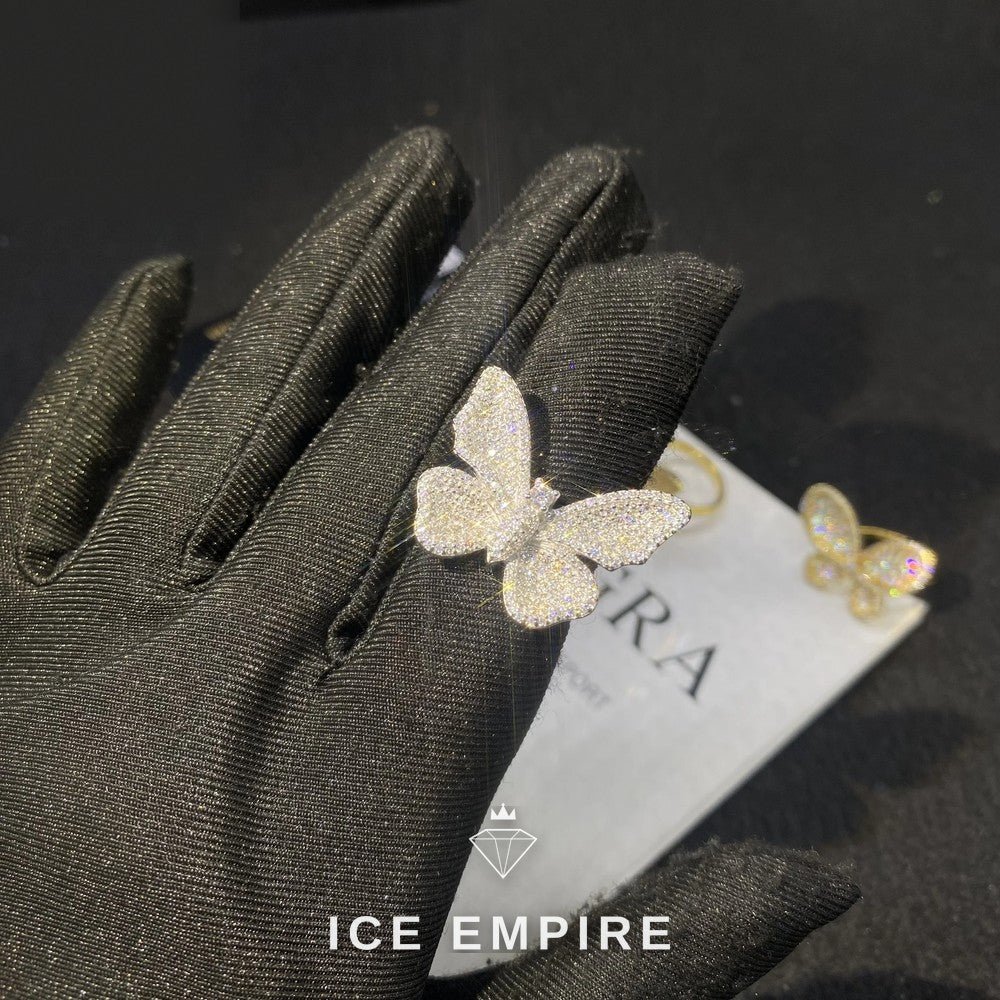Iced Out Rose Gold Plated Moissanite Ring
