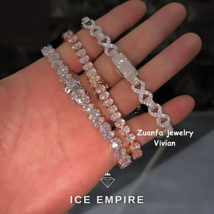 Iced Out Rose Gold Plated Moissanite Tennis Chain