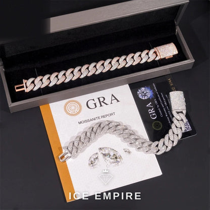 Iced Out Rose Gold Plated Moissanite Cuban Chain