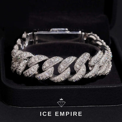 Iced Out 925 Silver Moissanite Cuban Chain