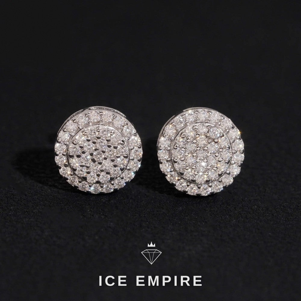 Iced Out 14K Gold Moissanite Stud Earrings