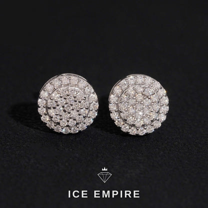 Iced Out 14K Gold Moissanite Stud Earrings