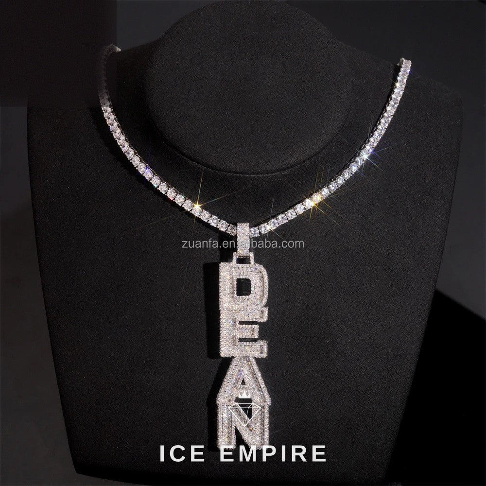 Iced Out Baguette Rose Gold Plated Moissanite Pendant
