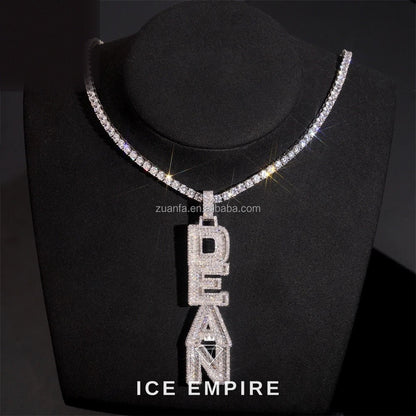Iced Out Baguette Rose Gold Plated Moissanite Pendant