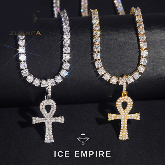 Iced Out Cross 925 Silver Moissanite Pendant