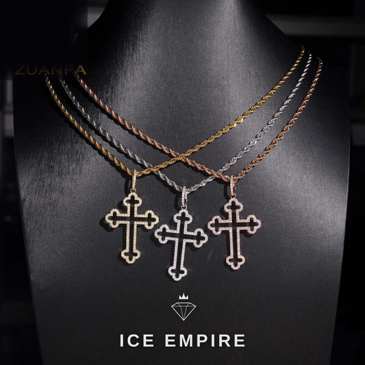 Iced Out Cross Gold Plated Pendant