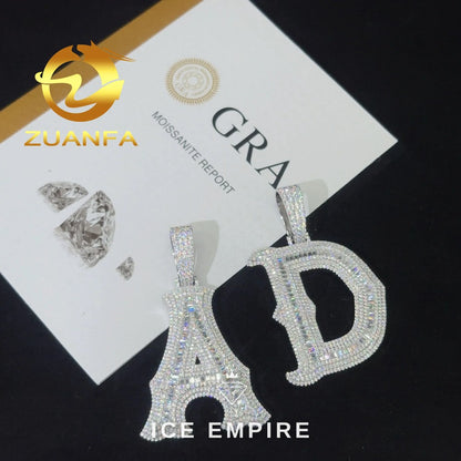 Iced Out Baguette Rose Gold Plated Moissanite Pendant