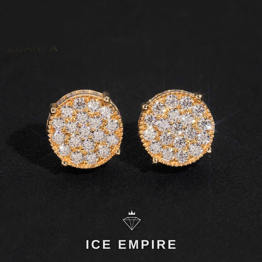 Iced Out Cluster Rose Gold Plated Moissanite Earrings