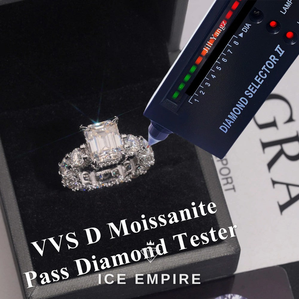 Iced Out 925 Silver Moissanite Wedding Band