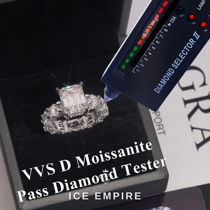 Iced Out 925 Silver Moissanite Wedding Band