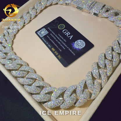 Iced Out Rose Gold Plated Moissanite Cuban Chain