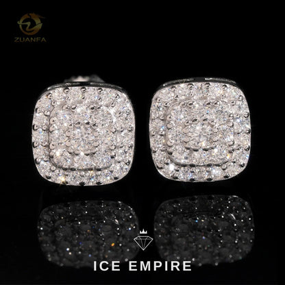 Iced Out 18K Gold Moissanite Stud Earrings
