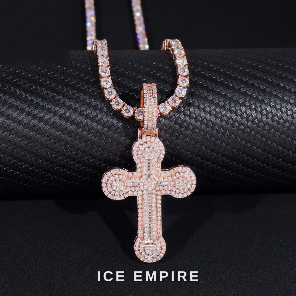 Iced Out Baguette 925 Silver Pendant