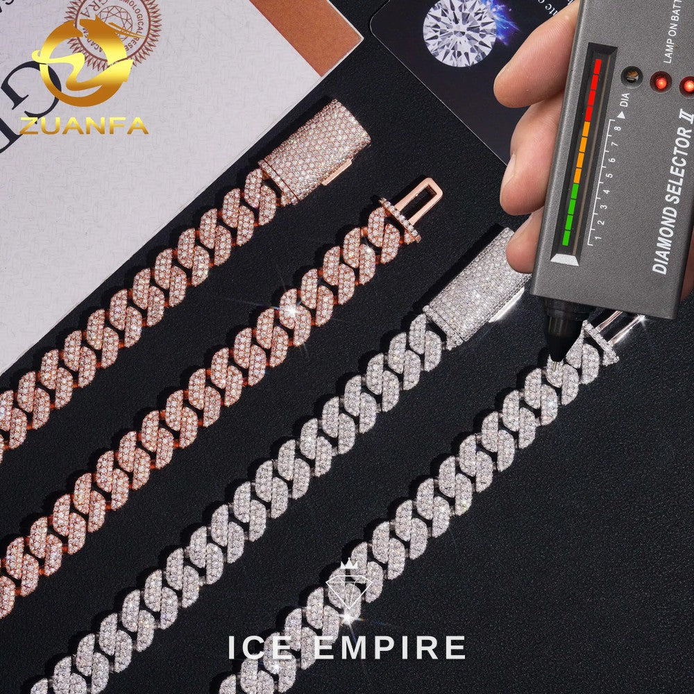 Iced Out Gold Plated Moissanite Cuban Chain