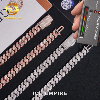 Iced Out Gold Plated Moissanite Cuban Chain