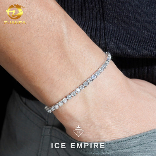 Iced Out 925 Silver Moissanite Tennis Bracelet