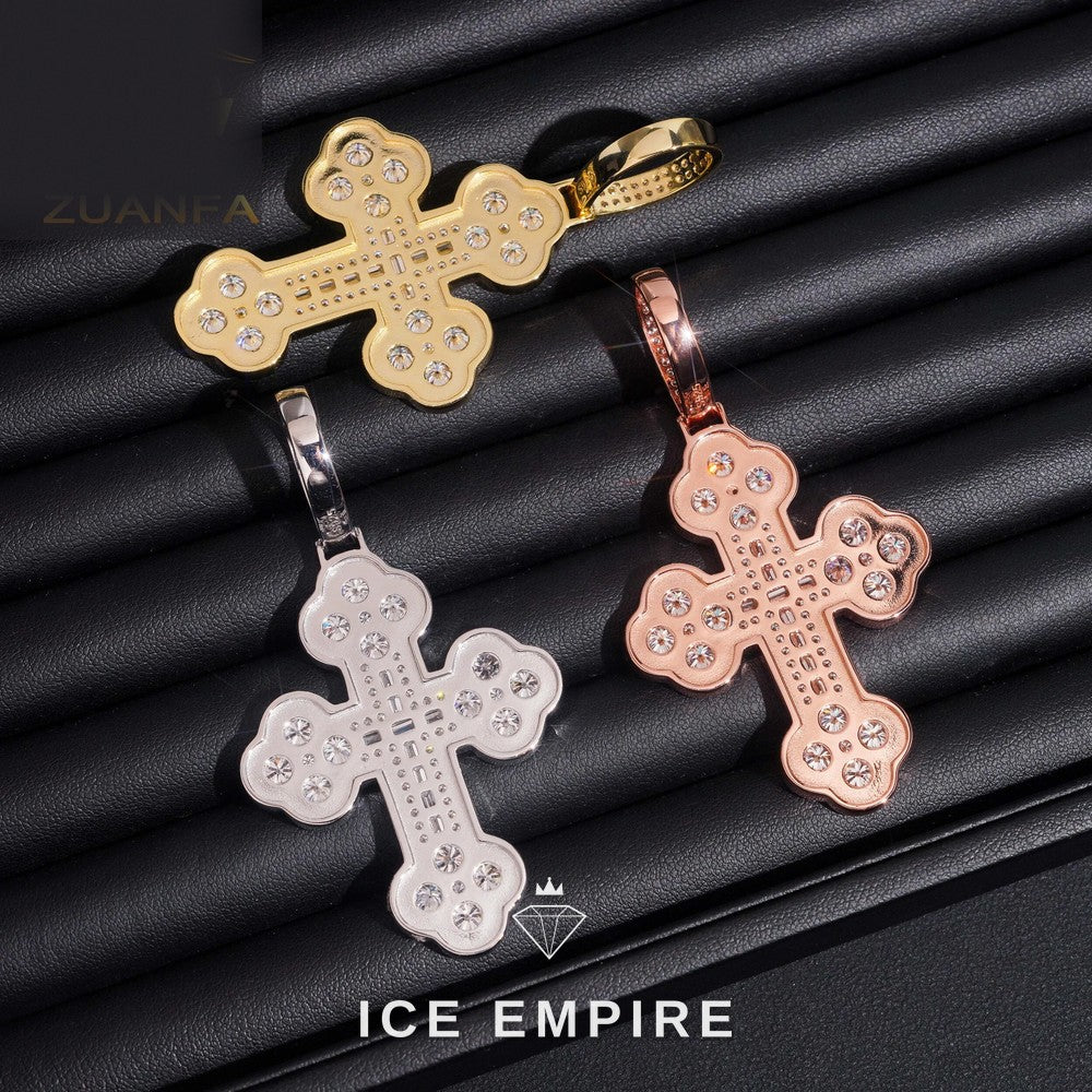 Iced Out Baguette 925 Silver Pendant