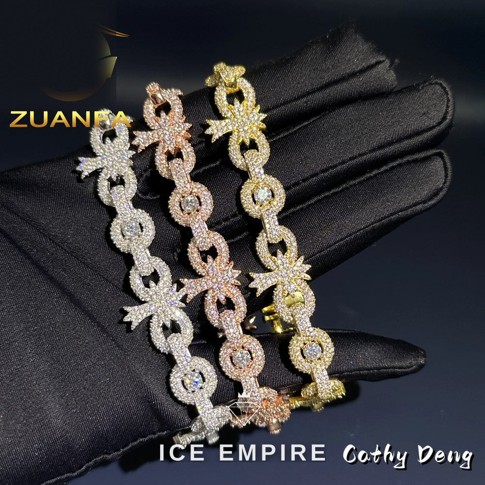 Iced Out Rose Gold Plated Moissanite Cuban Chain