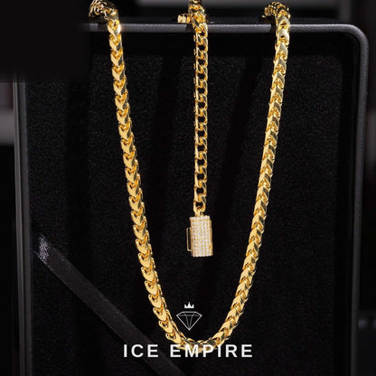 Iced Out Rose Gold Plated Moissanite Cuban Chain