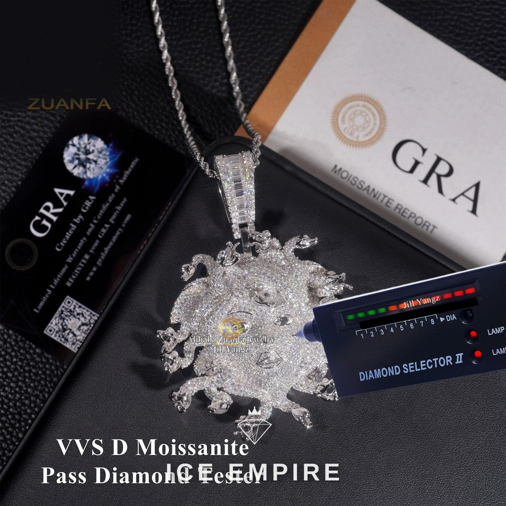 Iced Out 925 Silver Moissanite Pendant