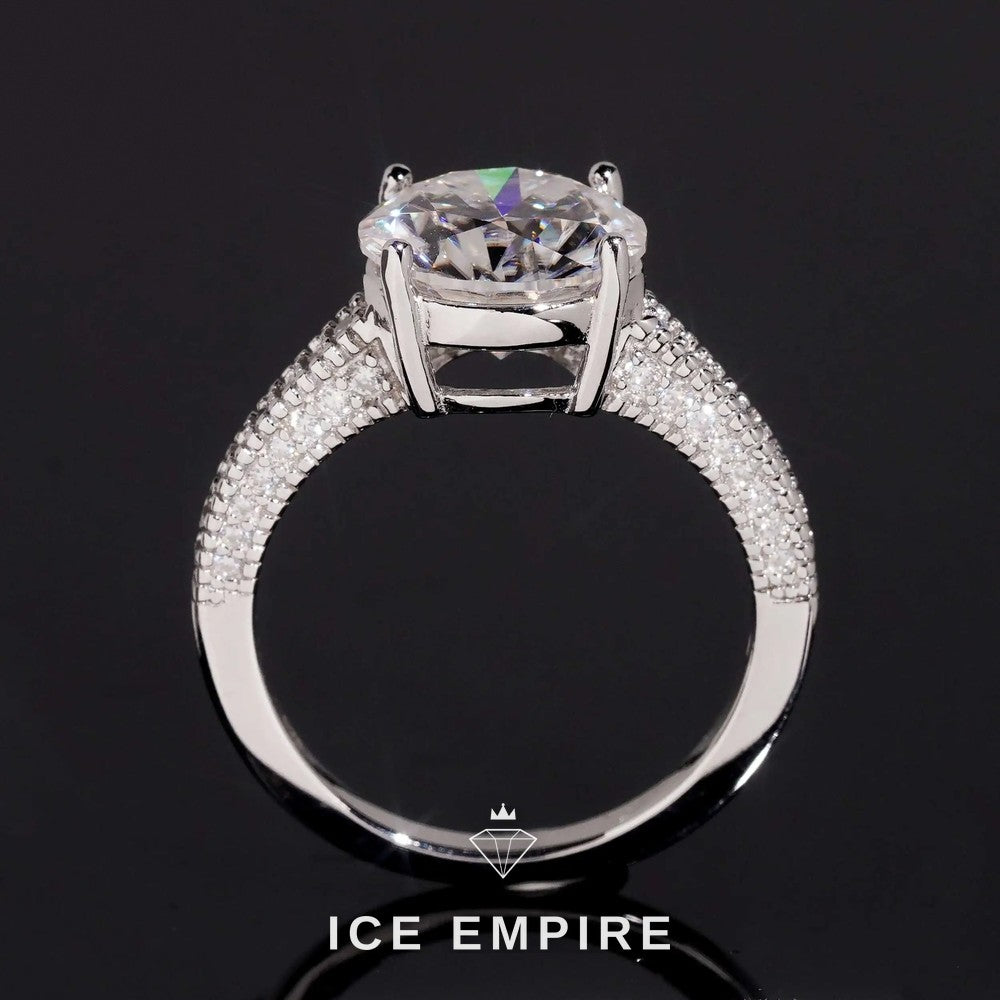 Iced Out 18K Gold Moissanite Wedding Band