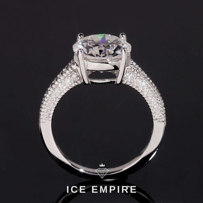 Iced Out 18K Gold Moissanite Wedding Band