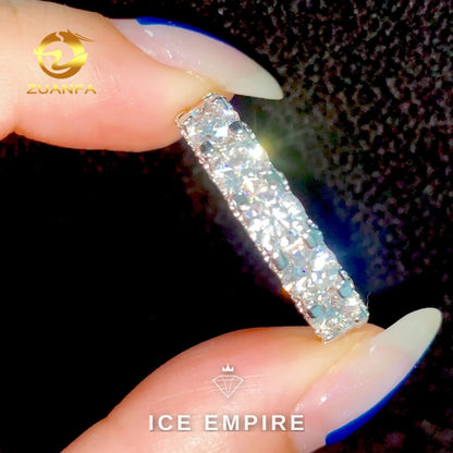 Iced Out 925 Silver Moissanite Engagement Ring
