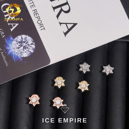Iced Out Rose Gold Plated Moissanite Earrings