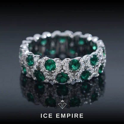 Iced Out 925 Silver Moissanite Engagement Ring