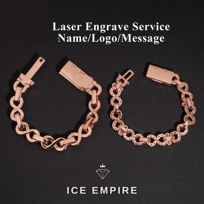 Iced Out Baguette Rose Gold Plated Moissanite Cuban Chain
