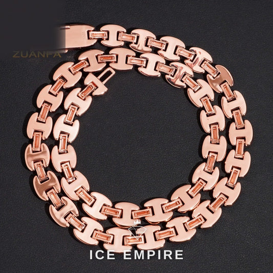 Iced Out Rose Gold Plated Moissanite Cuban Chain