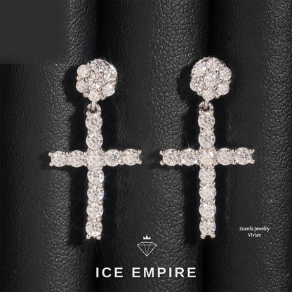 Iced Out 925 Silver Moissanite Earrings