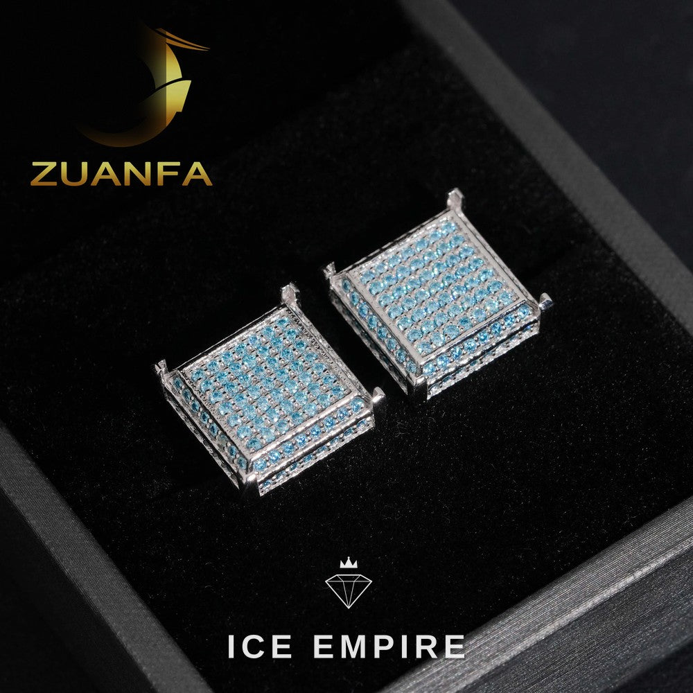 Iced Out 925 Silver Moissanite Earrings