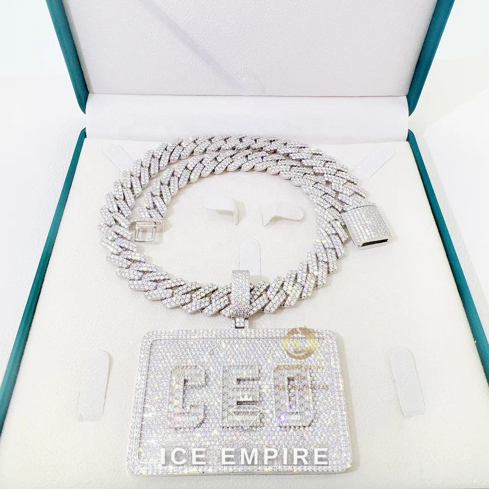 Iced Out 925 Silver Pendant