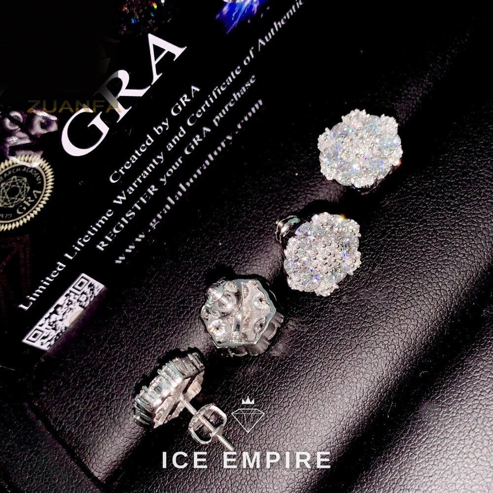 Iced Out 925 Silver Moissanite Earrings