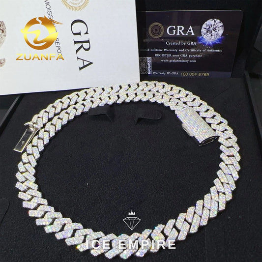 Iced Out 925 Silver Moissanite Cuban Chain