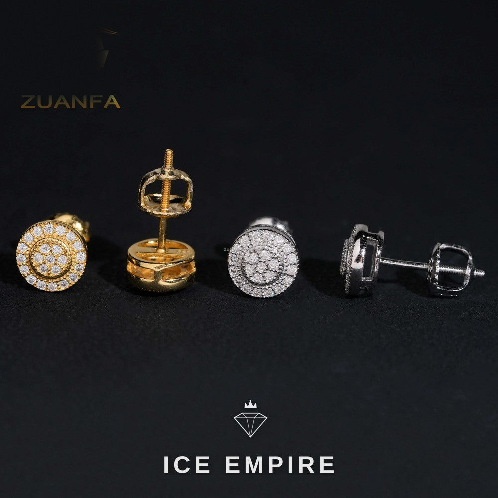 Iced Out Gold Plated Moissanite Earrings