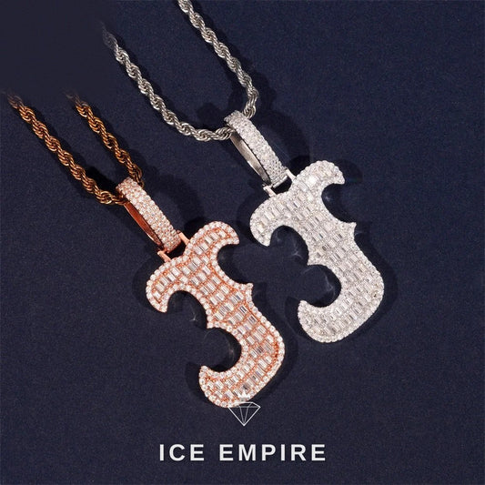 Iced Out Baguette Rose Gold Plated Moissanite Pendant