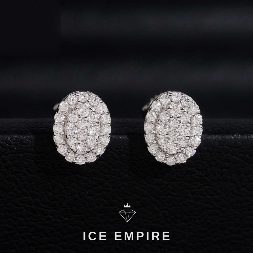 Iced Out Gold Plated Moissanite Stud Earrings